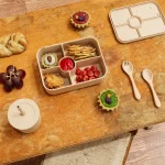 No-Tox Silicone Bento Lunch Box - 5 Compartments - Confetti Beige (1.2L) - Image 7