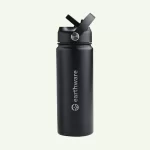 Earth Bottle Premium Insulated Water Bottle with 2 x Caps - Black (550ml) - Image 2