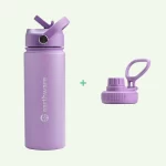 Earth Bottle Premium Insulated Water Bottle with 2 x Caps - Purple (550ml)