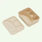 No-Tox Silicone Bento Lunch Box - 4 Compartments - Confetti Beige (1.2L)