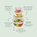 Glass Food Storage Containers - Circle - 4 Pack - Image 3