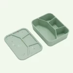 No-Tox Silicone Bento Lunch Box - 4 Compartments - Confetti Olive (1.2L)