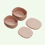No-Tox Silicone Snack Box - 2 Pack - Pink (200ml + 350ml)