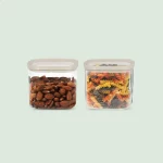 Cube Glass Pantry Storage Jars - 2 Pack (690ml)