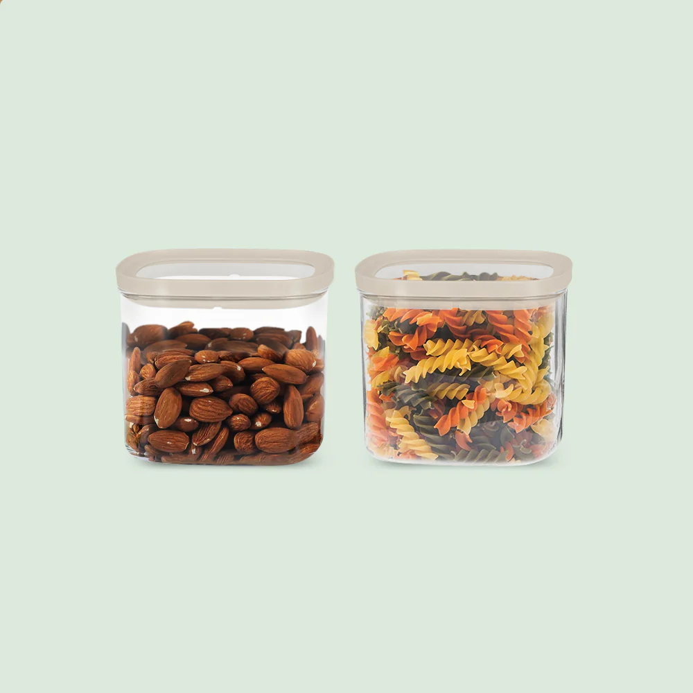 26CA2A4D-4E3A-3ED5-92B4-954BD6E29AF7.webp Cube Glass Pantry Storage Jars - 2 Pack (690ml) - Image 1