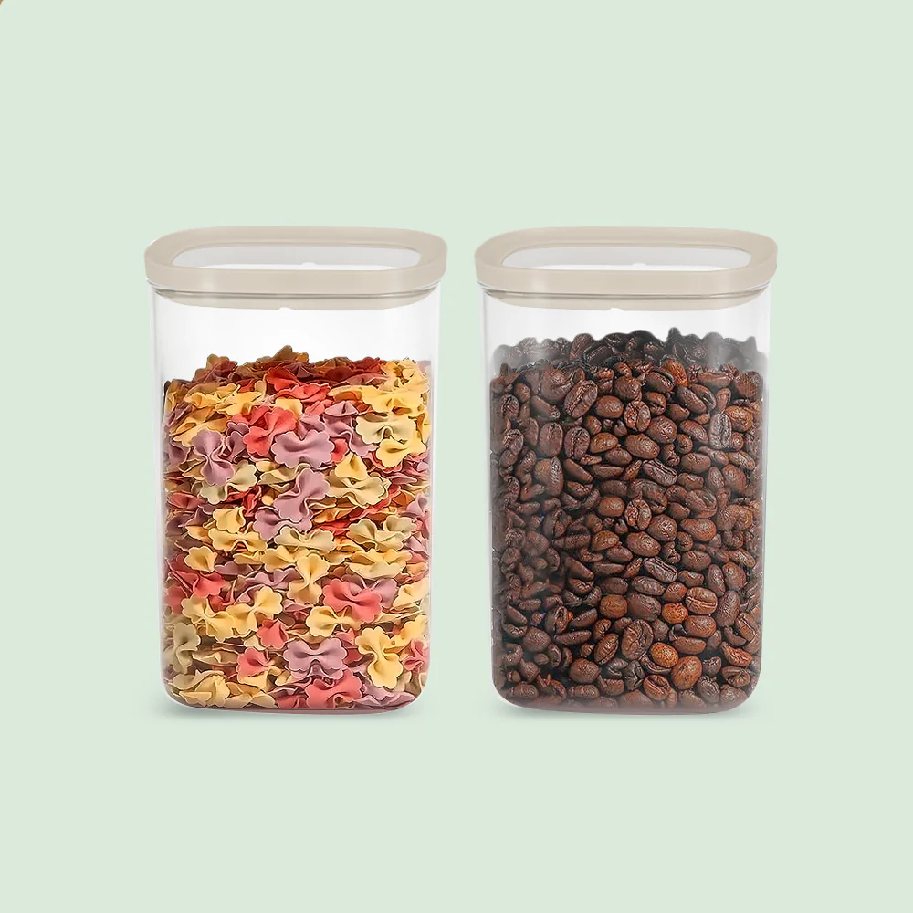 3A687A9C-3C74-9EE9-47EF-F39630B0DBDE.webp Cube Glass Pantry Storage Jars - 2 Pack (1680ml) - Image 1