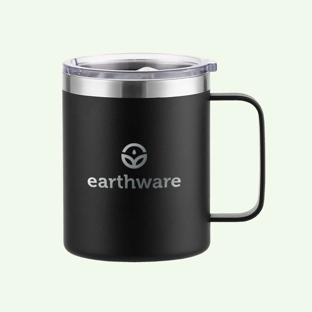 3E7FF611-440C-6EF3-D504-7C9EB8255EB0.webp Earth Camp Mug Premium Insulated Travel Cup - Black (355ml) - Image 1