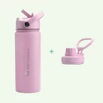 Earth Bottle Premium Insulated Water Bottle with 2 x Caps - Pink (550ml)