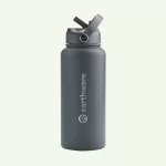 Earth Bottle Premium Insulated Water Bottle with 2 x Caps - Gray (1L) - Image 2