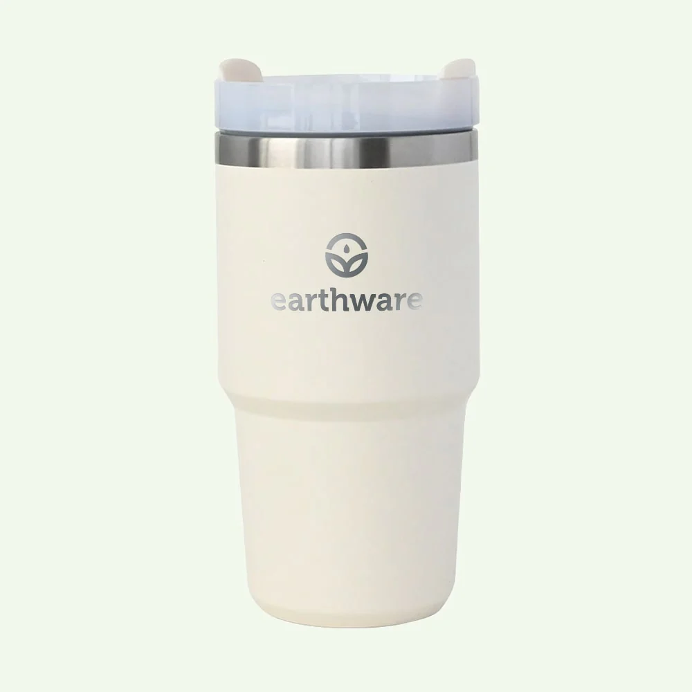 511619B1-FCB7-4C40-4C89-ED87DDBB556D.webp Earth Tumbler Premium Insulated Travel Cup - Cream (600ml) - Image 1