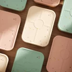 No-Tox Silicone Bento Lunch Box - 5 Compartments - Confetti Beige (1.2L) - Image 6