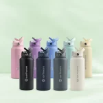 Earth Bottle Premium Insulated Water Bottle with 2 x Caps - Gray (1L) - Image 4