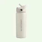 Earth Bottle Premium Insulated Water Bottle with 2 x Caps - Cream (550ml) - Image 2