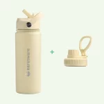 Earth Bottle Premium Insulated Water Bottle with 2 x Caps - Yellow (550ml)