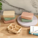 No-Tox Silicone Bento Lunch Box - 5 Compartments - Confetti Beige (1.2L) - Image 5