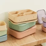 No-Tox Silicone Bento Lunch Box - 5 Compartments - Confetti Beige (1.2L) - Image 4