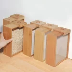 Glass Bamboo Cereal & Dry Food Dispenser - 5 Pack - Image 9