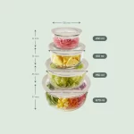 Glass Food Storage Containers - Circle (950ml) - Image 2