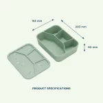 No-Tox Silicone Bento Lunch Box - 4 Compartments - Confetti Pink (1.2L) - Image 2