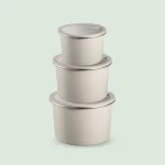 Stainless Steel Food Storage Container - Circle - 3 Pack
