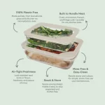 Glass Food Storage Containers - Rectangle - 2 Pack - Image 3