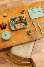 No-Tox Silicone Bento Lunch Box - 4 Compartments - Confetti Pink (1.2L) - Image 7