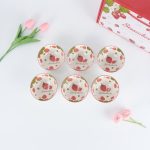 Customizable 4.5-Inch Ceramic Bowl Set Microwave Safe Tableware with Strawberry Pattern Color Box Packaging for Parties Holidays - Image 2